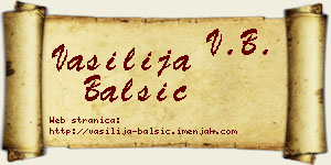 Vasilija Balšić vizit kartica